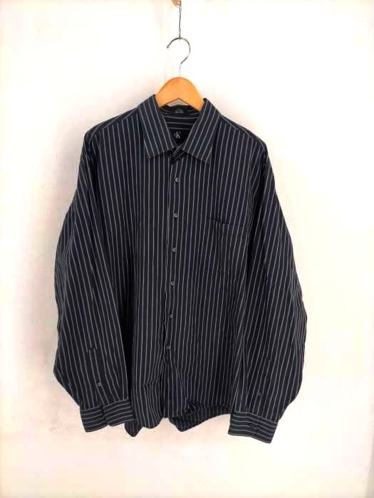 シーケーカルバンクライン ck Calvin Klein 90S ストライプ柄コットンシャツ メンズ JPN：XL