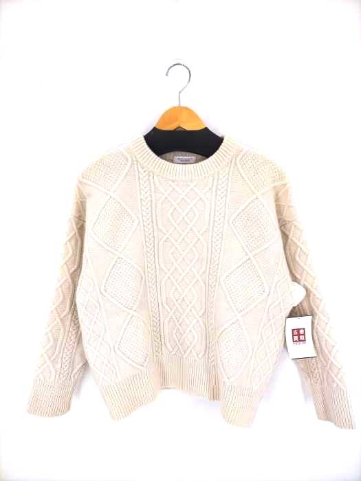 ビューティーアンドユースユナイテッドアローズ BEAUTY & YOUTH UNITED ARROWS ウール クルーネック ケーブルニット レディース  FREE
