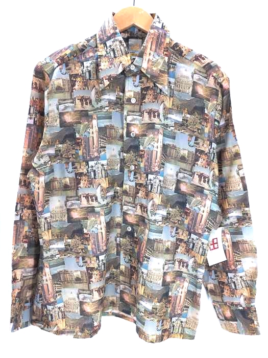 ユーズドフルギ USED古着 総柄 シャツ メンズ import：M