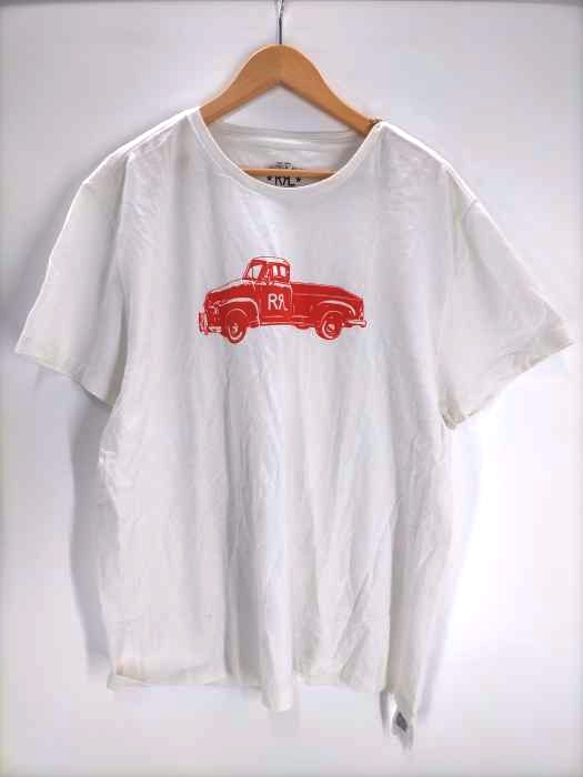 ダブルアールエル ラルフローレン RRL RALPH LAUREN 別注 トラックロゴ プリント Tシャツ メンズ import：XXL