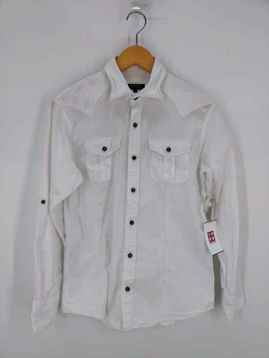 バーバリーブラックレーベル BURBERRY BLACK LABEL ワイヤー襟 ウエスタンシャツ メンズ JPN：2