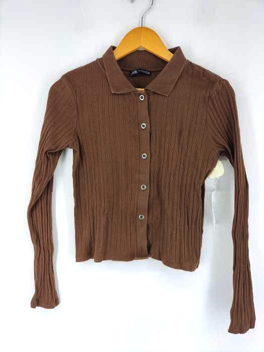 ザラ ZARA RIBBED POLO レディース import：L