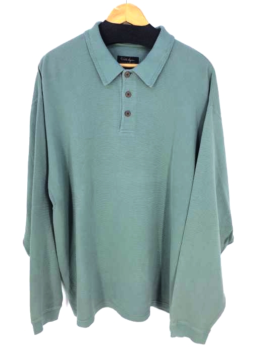 USED古着(ユーズドフルギ) シルク混 L/S ポロシャツ メンズ  XL