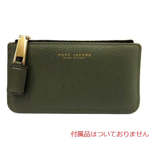 MARC JACOBS(マークジェイコブス) 小銭入れ コインケース レザー 牛革 ジップ ロゴ キーリング付き カーキ /YI3 レディース  サイズ表記なし（実寸サイズをご確認下さい。）