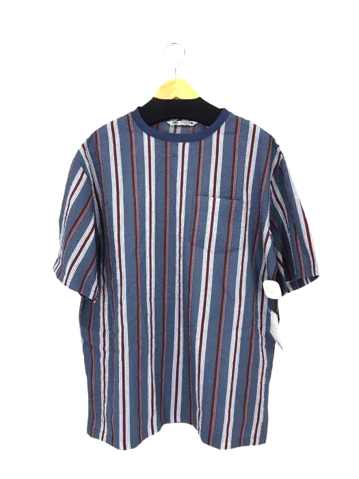 ZARA(ザラ) シアサッカーストライプカットソー メンズ import：M