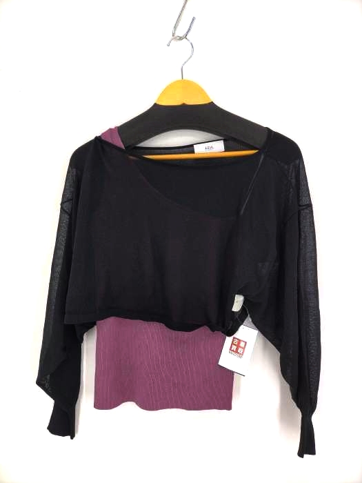 AZUL by moussy(アズールバイマウジー) ONE-SHOULDER KNIT SET TOPS レディース  S