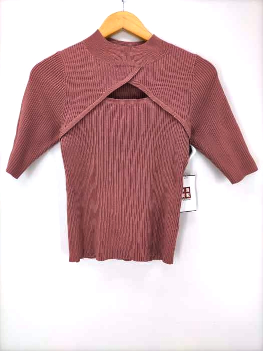 rienda(リエンダ) オープンNCハーフSLV Knit TOP レディース FREE