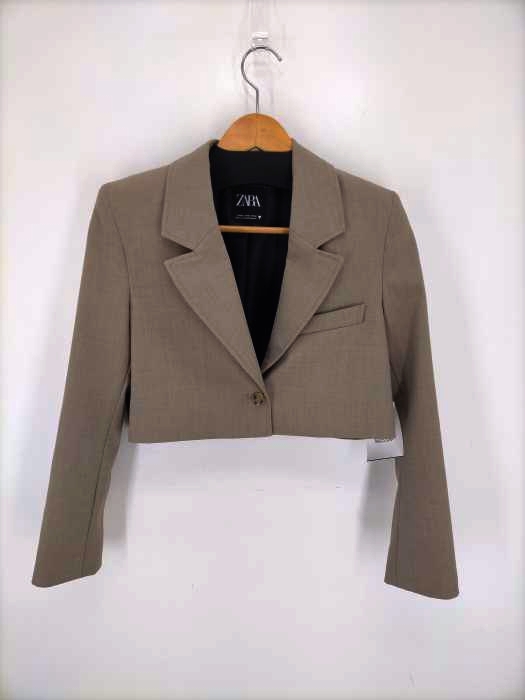 ZARA(ザラ) CROPPED BLAZER クロップド テーラードジャケット レディース import：XS