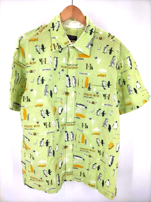 マンシングウェア Munsingwear サッカー生地 アニマル柄 半袖シャツ メンズ  3L