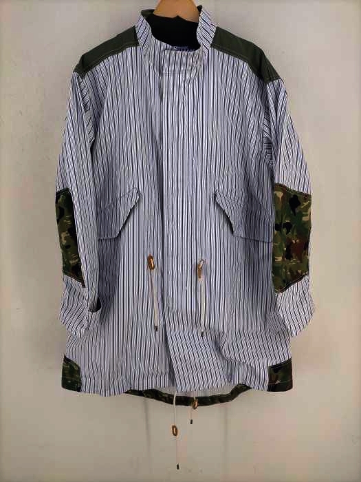 ジュンヤワタナベコムデギャルソンマン JUNYA WATANABE COMME des GARCONS MAN AD2018 綿ストライプラミネート撥水加工×綿ナイロンツイル メンズ JPN：S