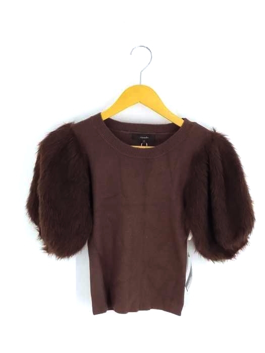 rienda(リエンダ) Power Shoulder shaggy KNIT TOP レディース  FREE