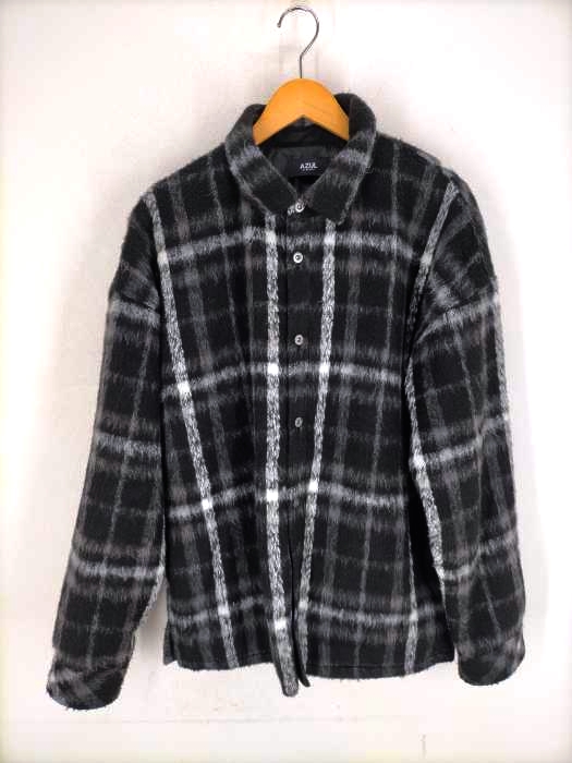 AZUL by moussy(アズールバイマウジー) SHAGGY CHECK SHIRT JACKET メンズ  L