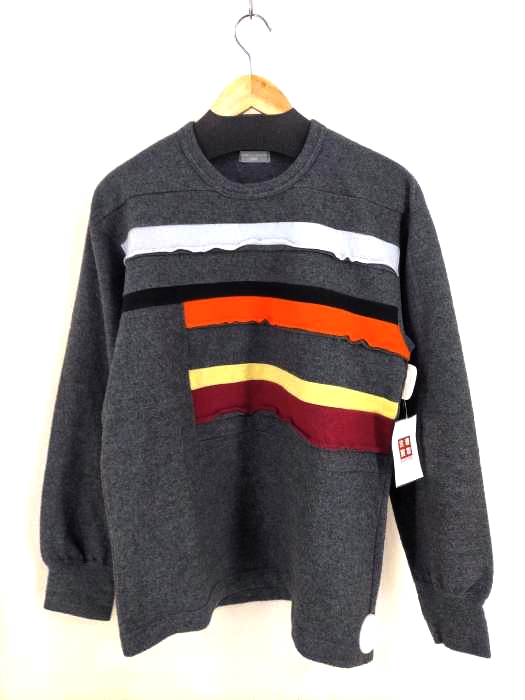 COMME des GARCONS HOMME(コムデギャルソンオム) 00S マルチカラー切替ウールニット メンズ 表記無