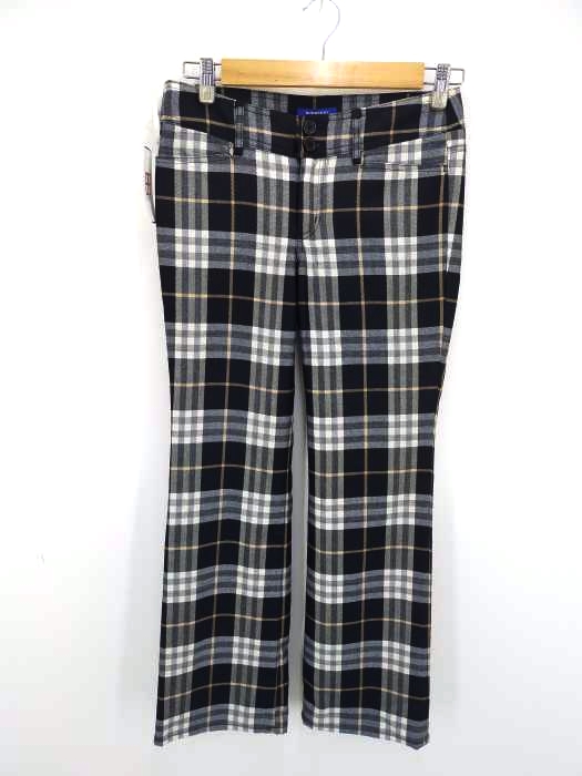 バーバリーブルーレーベル BURBERRY BLUE LABEL ウールチェックパンツ レディース JPN：38