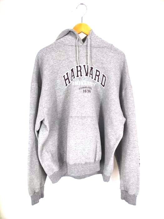 チャンピオン Champion HARVERD UNIVERSITY 袖プリントプルオーバーパーカー メンズ JPN：XL
