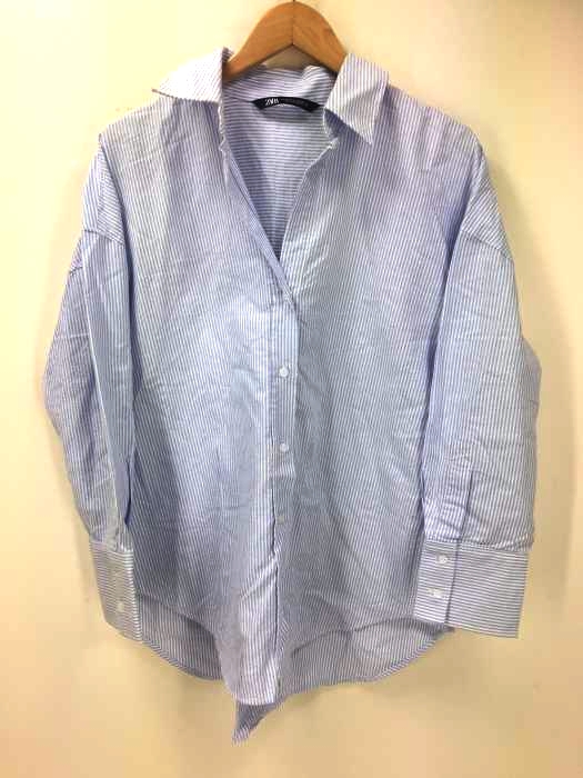 ZARA(ザラ) ストライプ ポプリン シャツ レディース import:M