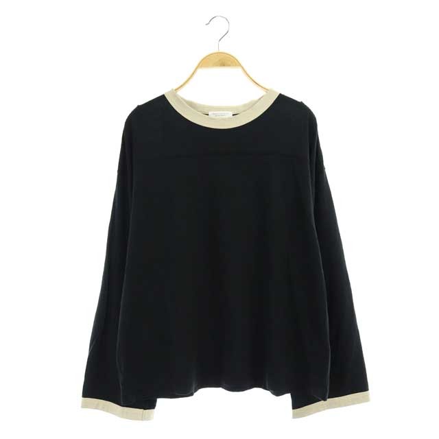 BEAUTY & YOUTH UNITED ARROWS(ビューティーアンドユースユナイテッドアローズ) B&Y ユナイテッドアローズ BEAUTY&YOUTH ビューティー&ユース 切替 コットン カットソー 長袖 プルオーバー クルーネック 黒 ベージュ ブラック /AA ■OS レディース レディース  サイズ表記なし