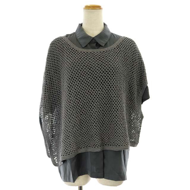 Ameri VINTAGE(アメリヴィンテージ) 21SS MANYWAY KNIT VEST SET SHIRT シャツ ブラウス 半袖 ニット ベスト プルオーバー F グレー /DF ■OS レディース  F