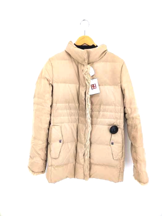 BURBERRY(バーバリー) 裏地ノバチェック柄 ラビットファーダウンジャケット レディース JPN：42