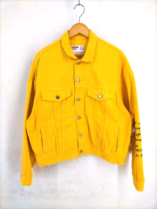 BERSHKA(ベルシュカ) ペイント加工デニムジャケット メンズ  L-XL