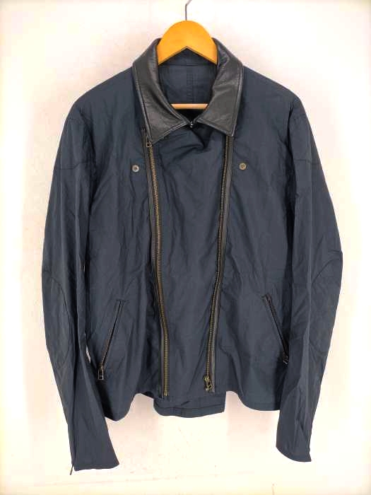 Casely-Hayford(ケイスリー ヘイフォード) カウレザー切替 ライダースシャツ メンズ  42
