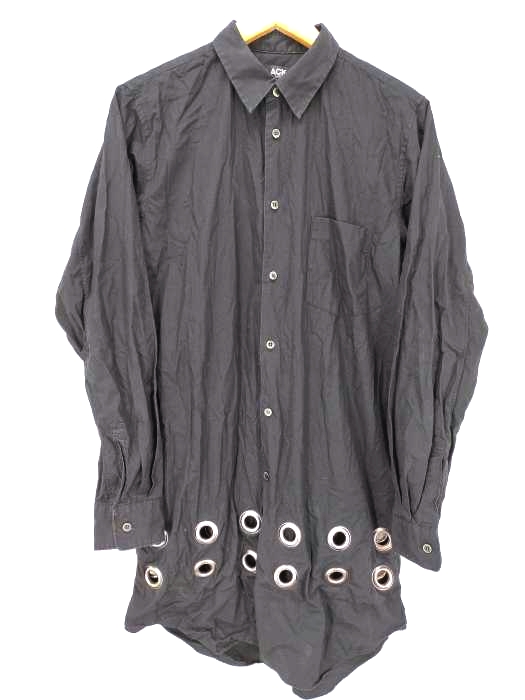 BLACK COMME des GARCONS(ブラックコムデギャルソン) ハトメデザインロングシャツ メンズ JPN：L