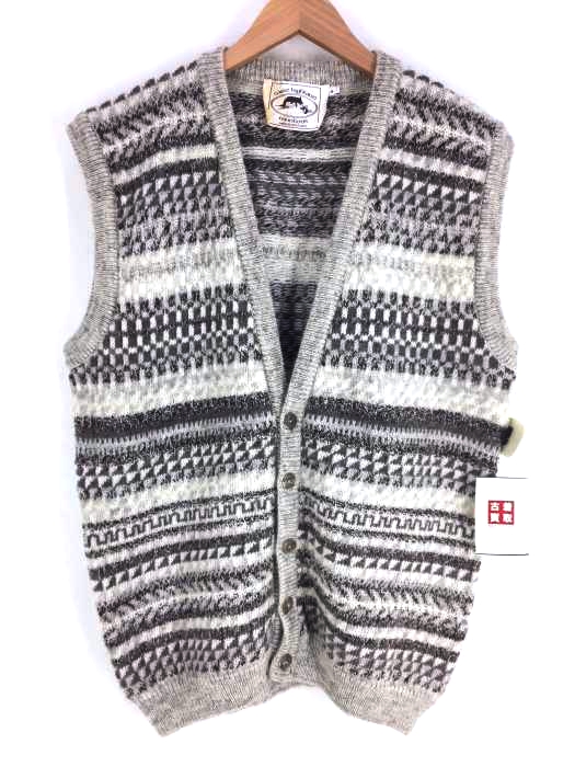 USED古着(ユーズドフルギ) {{west highland woollens}} スコットランド製 ウールVネックニットベスト メンズ  M