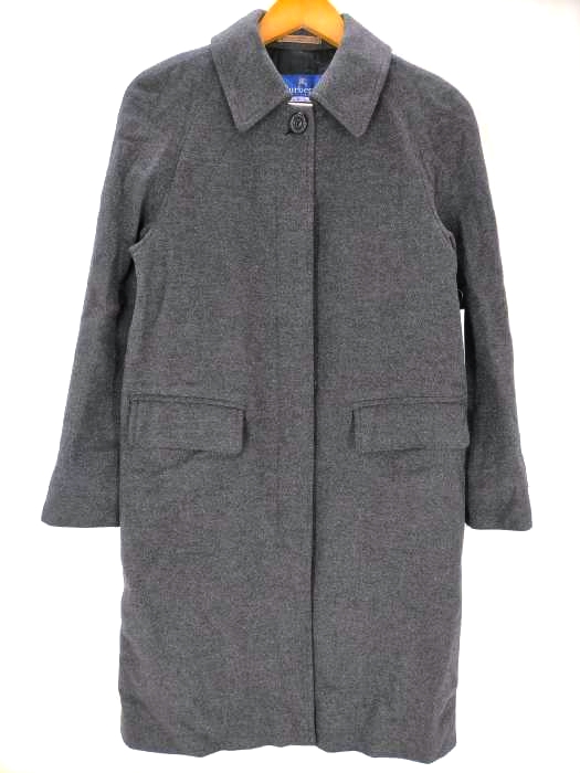 バーバリーズブルーレーベル BURBERRYS BLUE LABEL カシミヤ混ウール ステンカラーコート  レディース JPN：38