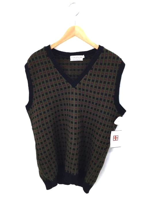 USED古着(ユーズドフルギ) イングランド製 KNITWEAR GALLERY 総柄ニットベスト メンズ import：XL