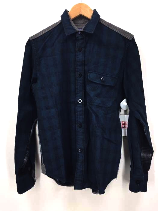 JUNYA WATANABE COMME des GARCONS MAN(ジュンヤワタナベコムデギャルソンマン) AD2010異素材切替ウールシャツ メンズ JPN：S