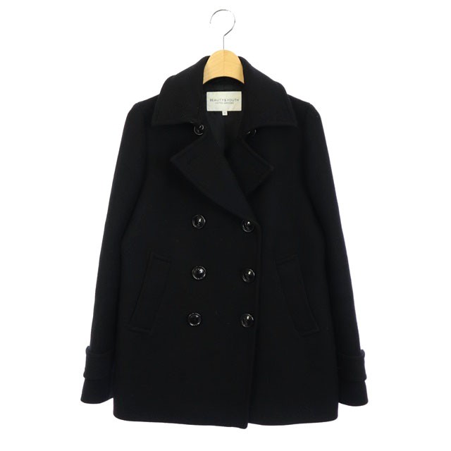 BEAUTY & YOUTH UNITED ARROWS(ビューティーアンドユースユナイテッドアローズ) B&Y ユナイテッドアローズ BEAUTY&YOUTH ビューティー&ユース ウール Pコート ピーコート ミドル丈 S 黒 ブラック /AA ■OS レディース レディース  S