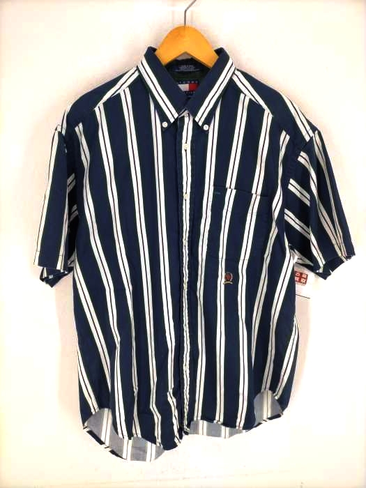 TOMMY HILFIGER(トミーヒルフィガー) ストライプ 半袖BDシャツ メンズ JPN:L