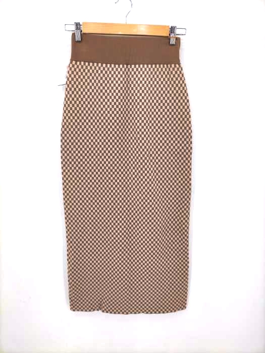 USED古着(ユーズドフルギ) HEY life store block check knit skirt レディース FREE