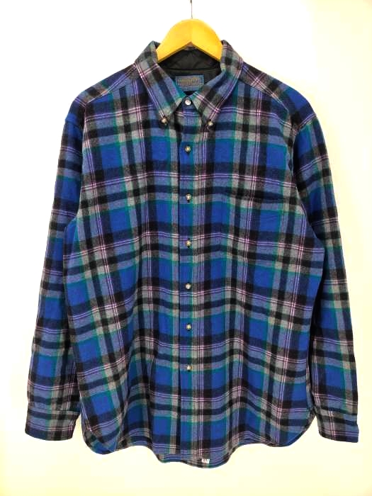PENDLETON(ペンドルトン) 70s USA製 チェック ウールB.D シャツ メンズ import：L