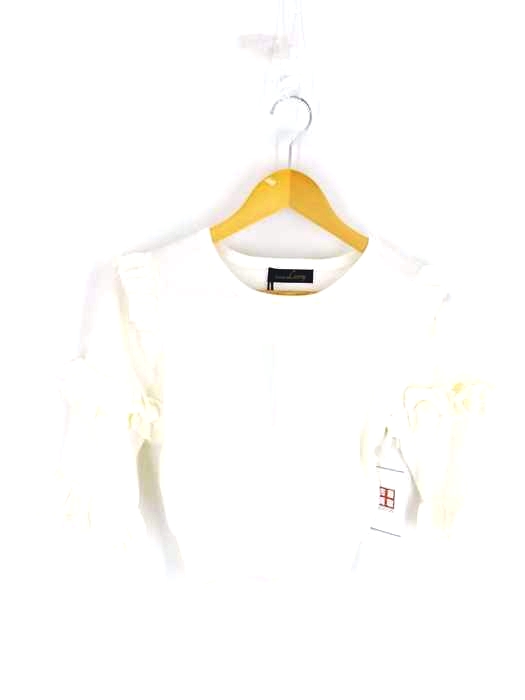 LeoryEBLOA(レオリーエブロア) フリルスリーブニットTOP レディース  FREE