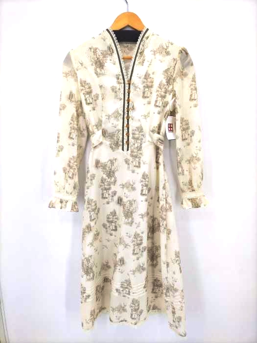 USED古着(ユーズドフルギ) {{Simple  Retro}}  総柄金ボタンワンピース レディース import：XS
