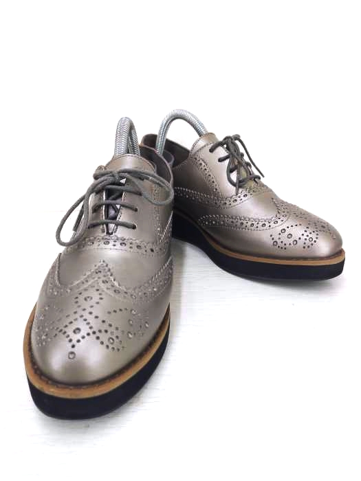 ランバンオンブルー LANVIN en Bleu 厚底ウイングチップローファー レディース  S