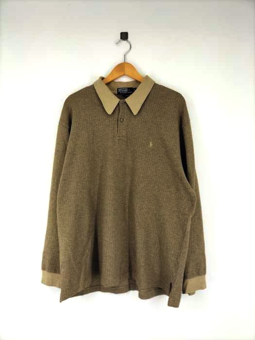 ポロバイラルフローレン Polo by RALPH LAUREN ヘリンボーン 長袖ポロシャツ メンズ  XL