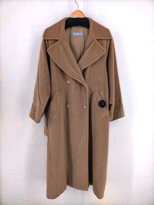 マックスマーラ MAX MARA イタリア製 銀タグ ウールチェスターコート ダブルチェスターコート レディース  J:38