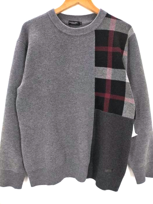ブラックレーベルクレストブリッジ BLACK LABEL CRESTBRIDGE パネルチェックリラックスニット メンズ import：M