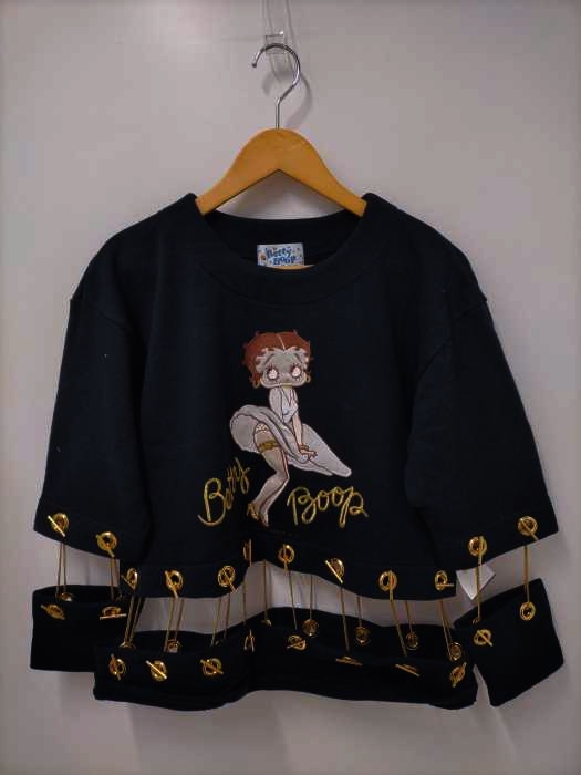 ユーズドフルギ USED古着 {{BETTYBOOP}} 90S フロントキャラクター刺繍装飾スウェット レディース 表記無