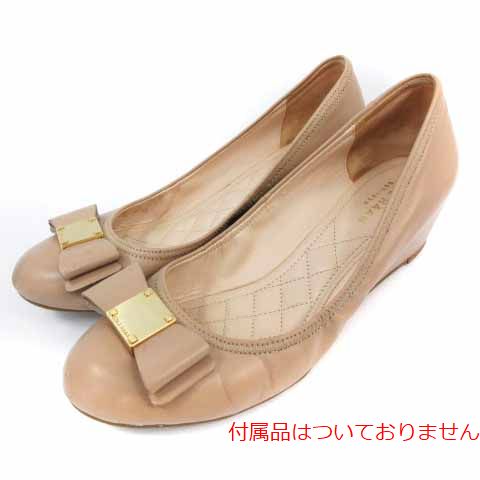 COLE HAAN(コールハーン) Ballet Flat パンプス シューズ リボン ウェッジソール レザー 6 23cm ピンクベージュ /HZ33 レディース  6（日本サイズ23cm相当）