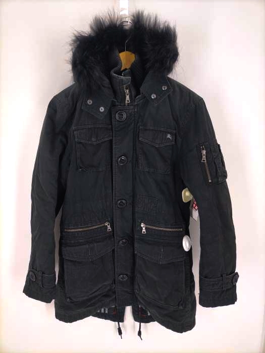 BURBERRY BLACK LABEL(バーバリーブラックレーベル) 裏地チェックモッズコート メンズ JPN：M