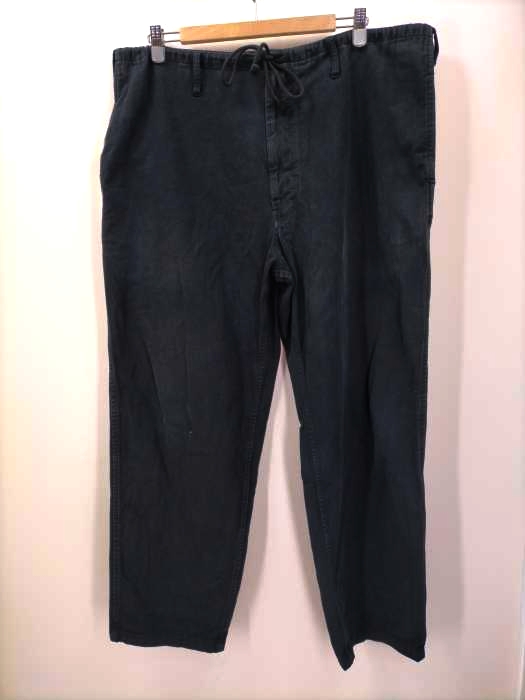 Yohji Yamamoto POUR HOMME(ヨウジヤマモトプールオム) ウエストドローコード コットン カツラギイージーワイドパンツ 紐パンツ メンズ  3