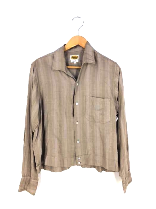 USED古着(ユーズドフルギ) Mr.Shirt 開襟 シャークカラー ストライプショートシャツ メンズ import：M