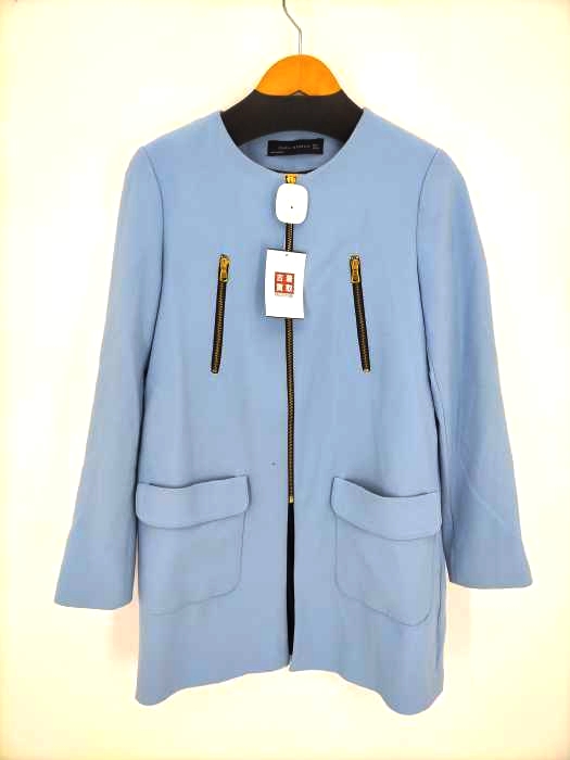 ザラ ZARA ノーカラー ジップアップジャケット レディース import：M