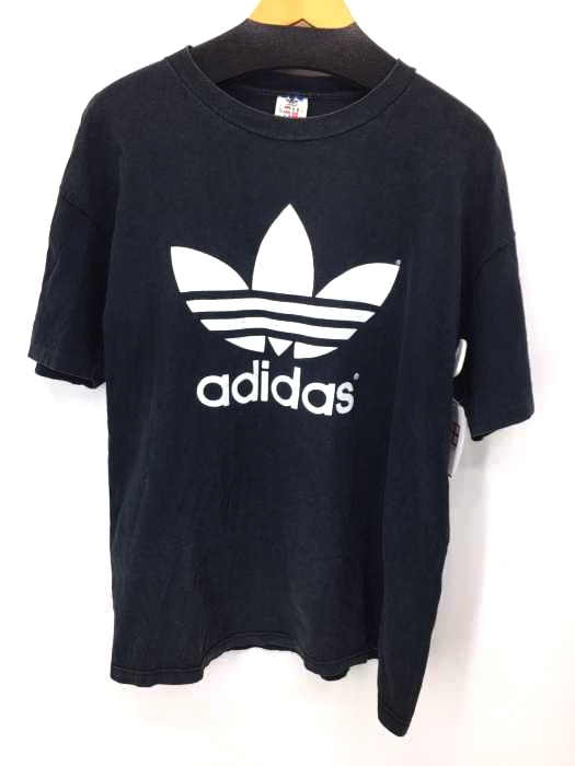 adidas(アディダス) 80S USA製 万国旗タグ トレフォイルロゴTシャツ メンズ import：L