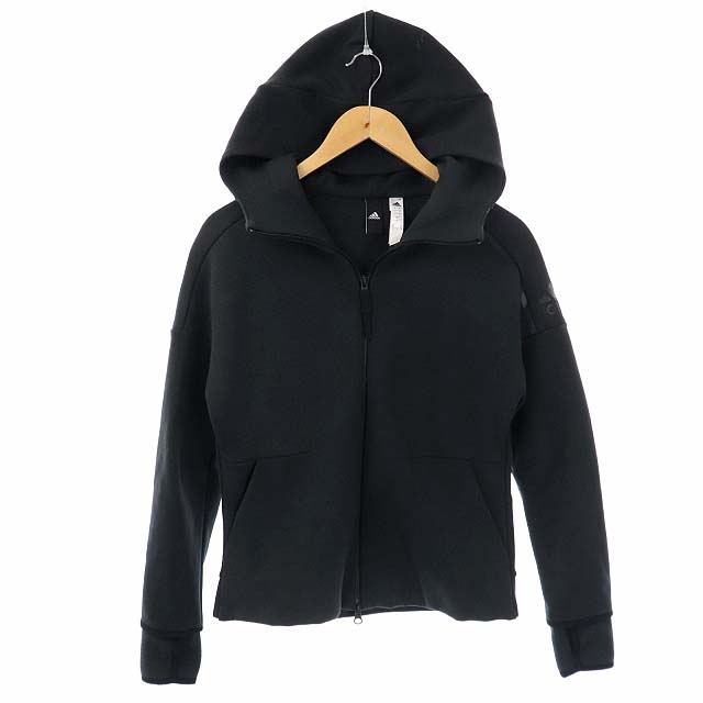 adidas(アディダス) ジップアップパーカー 長袖 フード OT 黒 ブラック /CM ■OS メンズ  OT(日本サイズXXL相当）