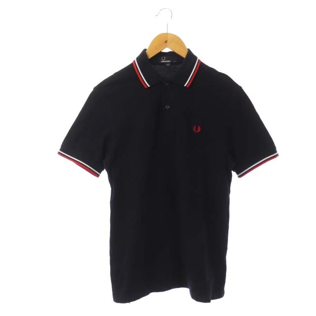 FRED PERRY(フレッドペリー) ポロシャツ 半袖 コットン S 紺 白 赤 ネイビー ホワイト レッド /HK メンズ  S