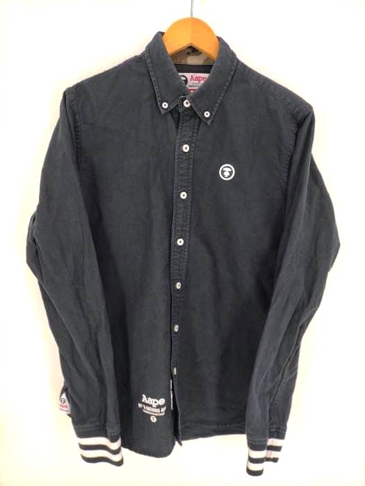 エーエイプバイアベイシングエイプ Aape BY BATHING APE シリコンロゴ BDシャツ メンズ  M
